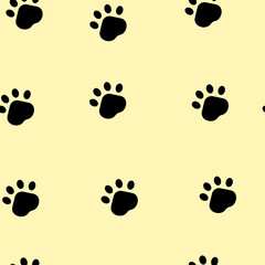 seamless pattern with cat paws