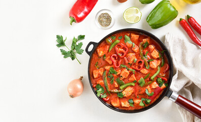 Thai style red chicken curry