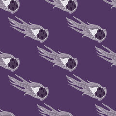 Comet fly seamless pattern. Design meteorite rain . Repeated