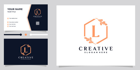 Monogram logo design initial latter L with style and creative concept