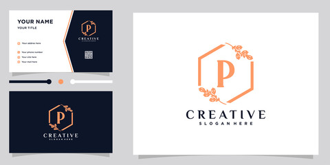 Monogram logo design initial latter P with style and creative concept