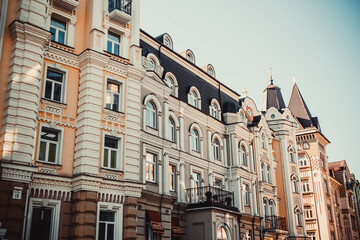 Fototapeta na wymiar Beautiful architecture in the city of Kiev in Autumn