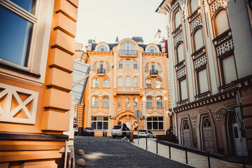 Fototapeta premium Beautiful architecture in the city of Kiev in Autumn
