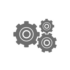 gear icon in flat color, settings, update and maintenance symbols isolated on white background.
