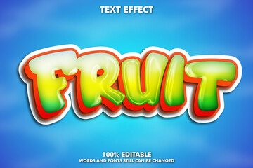 Editable fruity text effect with realistic highlight