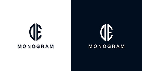 Leaf style initial letter DE monogram logo.
