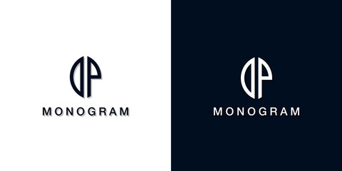 Leaf style initial letter DP monogram logo.