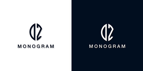 Leaf style initial letter DZ monogram logo.