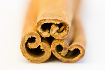 Zimt Rinde auf weissem Hntergrund