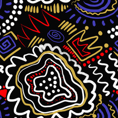 Creative universal artistic background in doodle style. Flowers and blots in pastel colors. Hand drawn textures. Trendy graphic design for banner, poster, card, cover, invitation, placard, brochure.