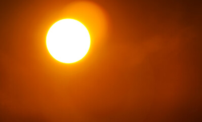 The sun was covered with a black cloud