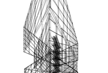 abstract architecture digital drawing 3d 