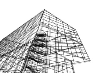 abstract architecture digital drawing 3d 