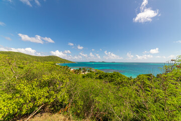 Fototapeta na wymiar Saint Vincent and the Grenadines, Tobago Cays view from Mayreau