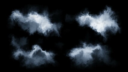 White Clouds on Black Background