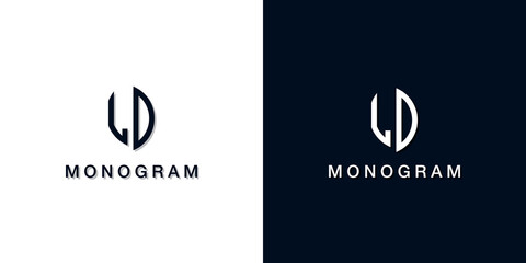 Leaf style initial letter LD monogram logo. - obrazy, fototapety, plakaty