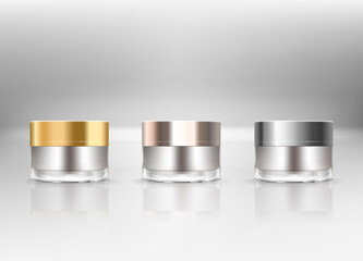 Realistic Detailed 3d Blank Perfume Bottle Empty Template Mockup Set Different Types Opened and Closed View. Vector illustration