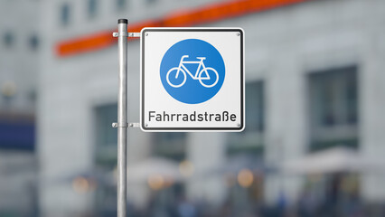 traffic sign with the word bicycle lane in german language