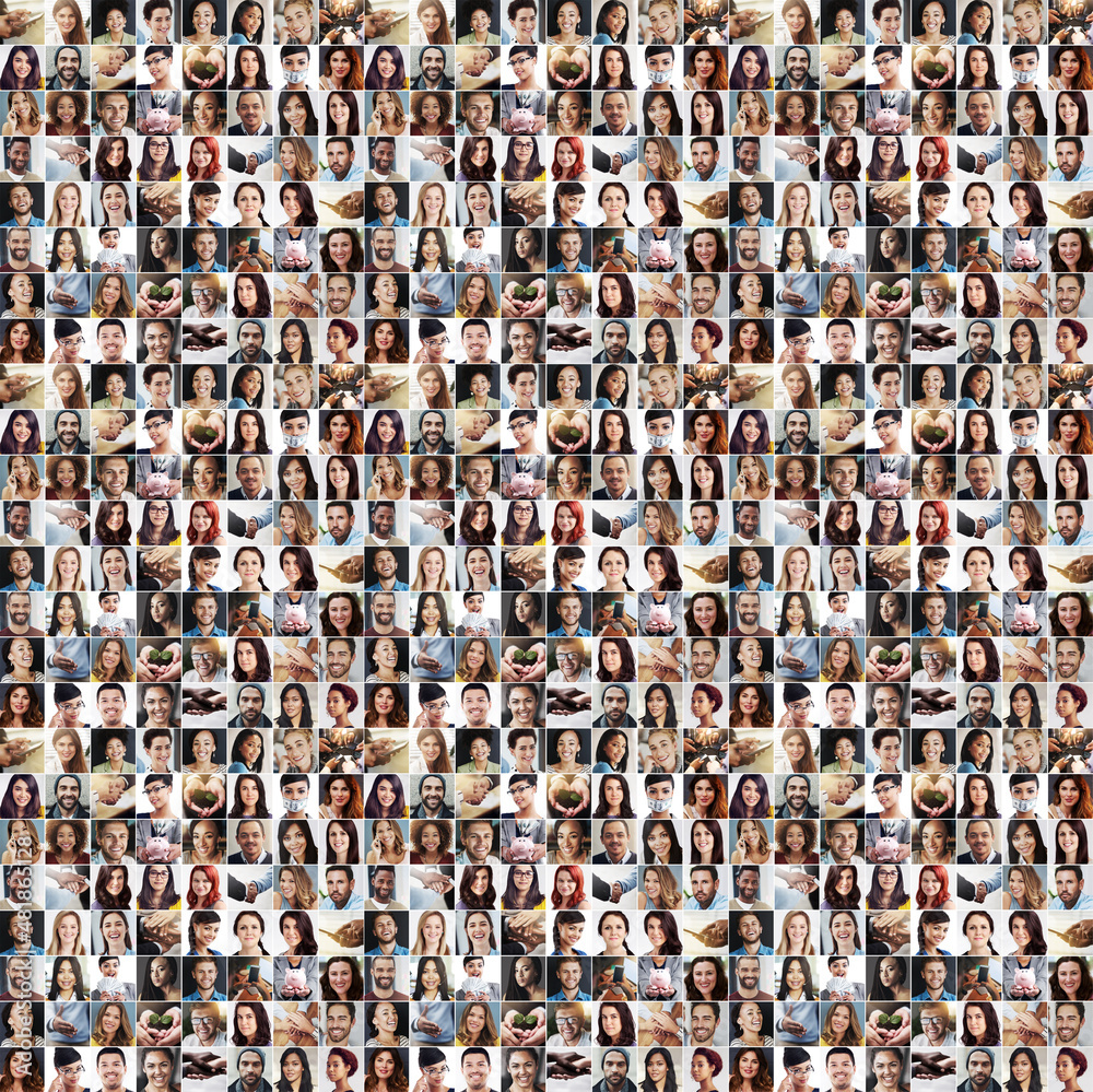 Aufkleber diversity and difference. composite image of a diverse group of people.
