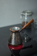 coffee maker on electric stove