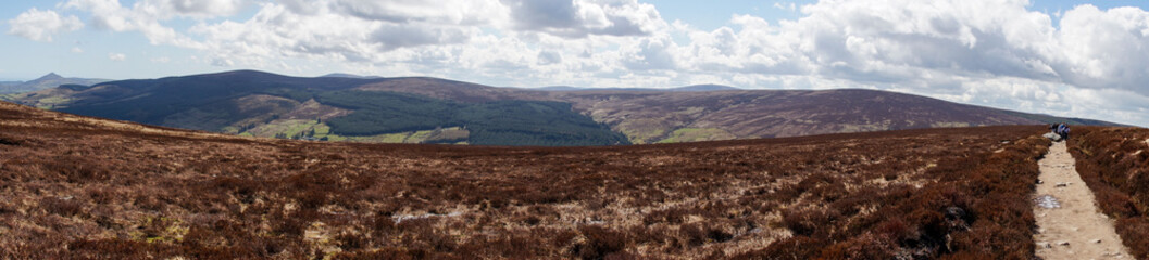 Wicklow Way mountain hiking landscapes near Dublin, Ireland.