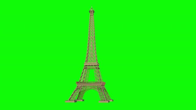Eiffel Tower 3D green screen