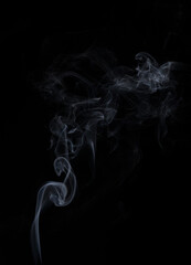 Abstract smoke backgrounds steam of white smoke overlay effect on black wallpaper.