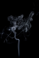 Movement of smoke on black background, smoke background, abstract smoke. © MAXSHOT_PL