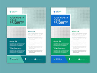 Medical flyer or brochure design template
