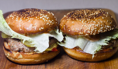 hamburger with cabbage and cheese