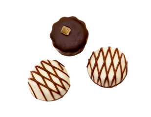 Assorted Chocolates on White Background