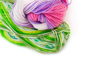 Multicolored balls of yarn