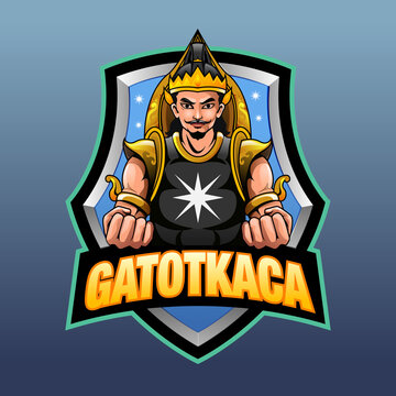 Vector illustration, modifying the character of Gatotkaca as a mascot.