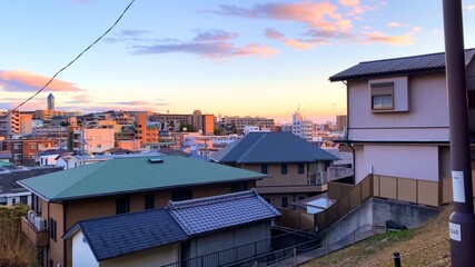 Fototapeta na wymiar Beautiful Japanese neighborhoods are like fantasy