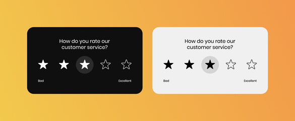 Customer Feedback Survey Vector UI Design Concept. Five Star Feedback Rating User Interface Widget