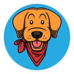 Cartoon Labrador retriever dog vector illustration