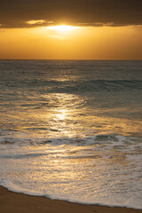 Dramatic sunset sky over the cape of Trafalgar in south Spain