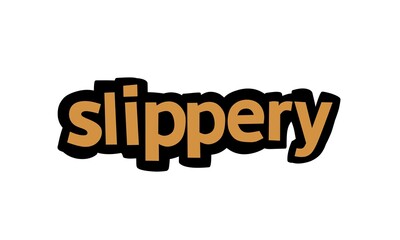 SLIPPERY writing vector design on white background