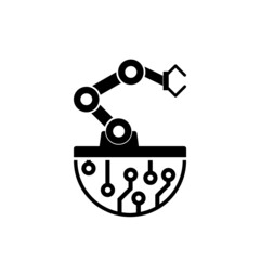 Automation icon, Robot arm icon isolated on white background