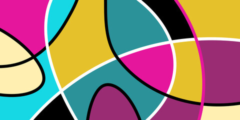 Abstract neurography. Wavy stripes divide the plane into sectors. Neurographic design. Abstract bright pattern for cover, background, wallpaper.