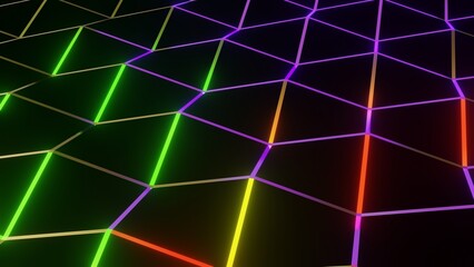 abstract black and colorful, neon color background image, geometric pattern colorful lined background wallpaper