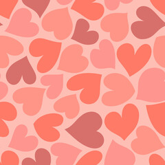Romantic pattern with hearts. Background with Valentine's day. Vector illustration. Cartoon style. 