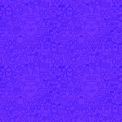 LGBT Line Seamless Pattern. Vector Illustration of Outline Background.