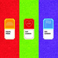 LGBT Package Labels. Vector Illustration of Outline Design.