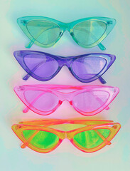 trendy accessories a set of fashionable multi colored glasses