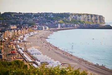 Fototapeta premium Scenic view to Mers-les-Bains and Le Treport, fishing villages in Normandy, France