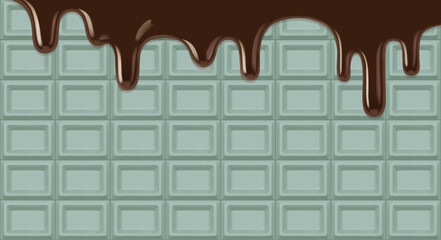 チョコミント 板チョコ イラスト リアル バレンタイン 