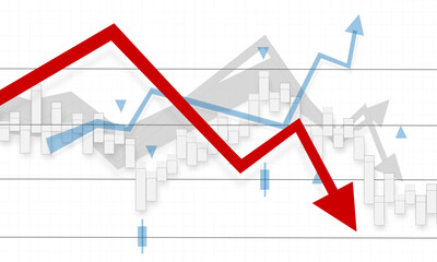 Obraz premium Börse Chart Aktie Aktien Pfeil Rot Crash Kapitalmarkt Abbildung