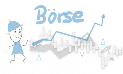 Börse Hintergrund Abbildung Chart Kurs Pfeil Diagramm