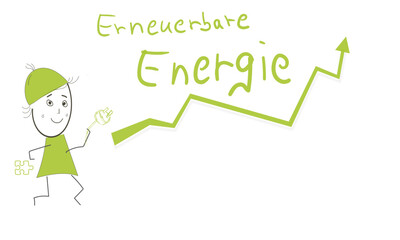 Erneuerbare Energie Grafik Abbildung Pfeil grün Hintergrund 
